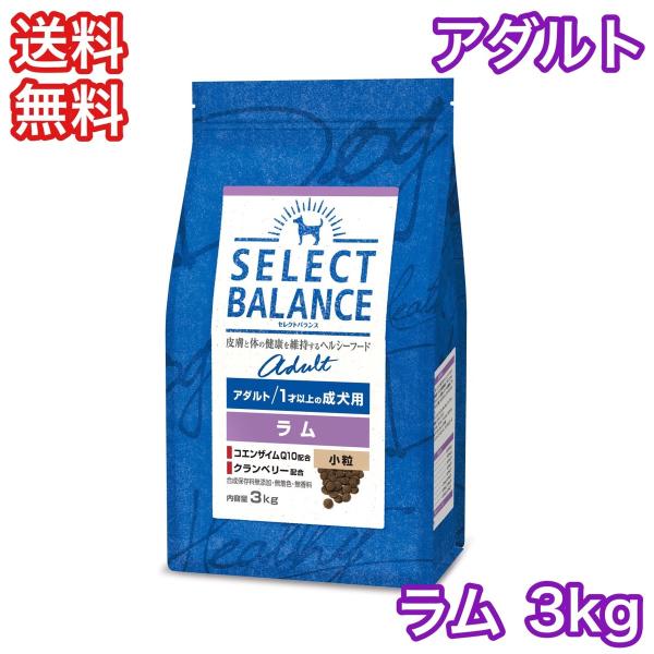 セレクトバランス ラム アダルト 成犬 小粒 3kg ドッグフード 送料無料 賞味期限 2025年4...