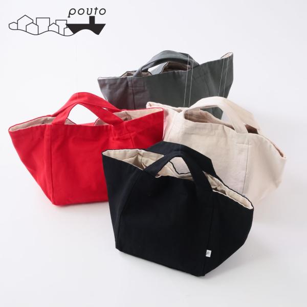 pouto トートバッグ レディース 軽量 小さめ a4 通勤 メンズ カジュアル 帆布 キャンバス...