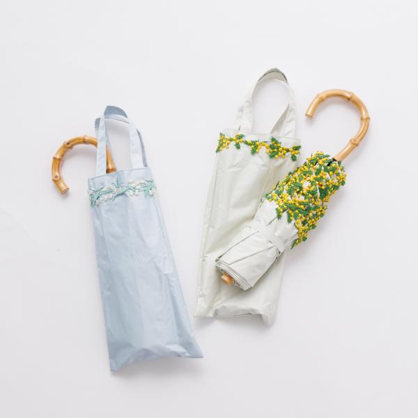ビコーズ because 晴雨兼用 折りたたみ傘 日傘 PUフラワーレース トートバッグ ミニ 完全...