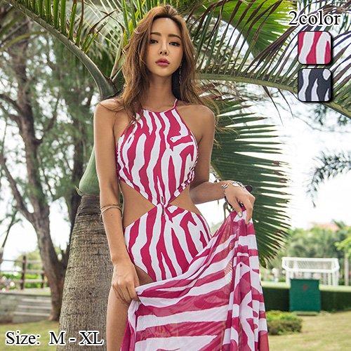 水着 セット水着 レディース シェイブ ゼブラ柄 フェティッシュ インポートライク こなれ感 シアー...