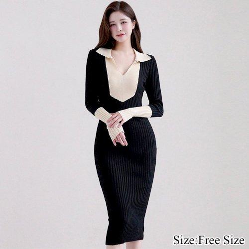 ナイトドレス キャバドレス ミディアムドレス ニットワンピース タイト キャバ嬢 キャバクラ ラウン...