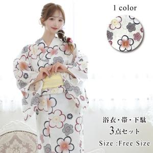 GRAXIA（グラシア） 浴衣3点セット 浴衣 帯 鼻緒下駄 3点セット夏椿を