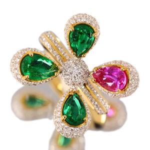 エメラルド ダイヤモンド リング プラチナ 5月誕生石 指輪 マーキーズ