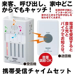 携帯受信チャイムセット （配線不要 コードレス 家庭用送信受信機 バイブ 光 音 呼び出し ワイヤレス 家庭用 ナースコール インターホン 在宅介護用 防滴仕様)｜premium-pony