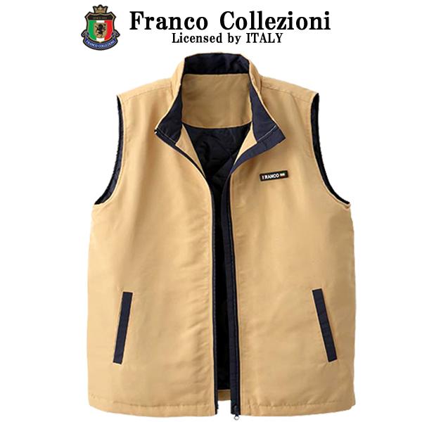 Franco Collezioni電熱ヒーター内蔵ベーシック裏キルトベスト  (キルティング 中綿入...