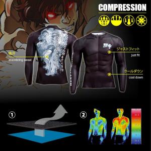 刃牙シリーズ 範馬刃牙 Bm Gearロングスリーブ1 バキ メンズ 長袖 ソフトコンプレッションtシャツ スポーツインナー Baki 吸汗 速乾 s Mg4 プレミアムポニー 通販 Yahoo ショッピング