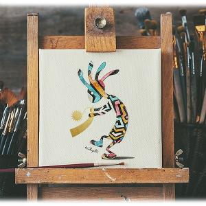 不思議なココペリ-太陽の角笛- (開運絵画 A...の詳細画像4