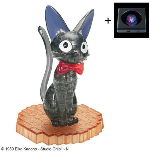 クリスタルパズル「魔女の宅急便 ジジ（36ピース）」ディスプレイライトセット  (立体パズル 透明パ...