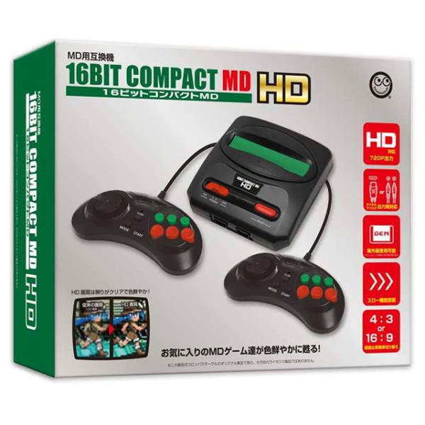 MD用互換機「16 ビットコンパクトMD HD」  (メガドライブ互換機 16BITゲーム レトロゲ...