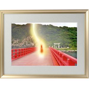 青柳大雲 『雲海赤富士』 色紙絵 絵画 日本画 縁起 開運 メール