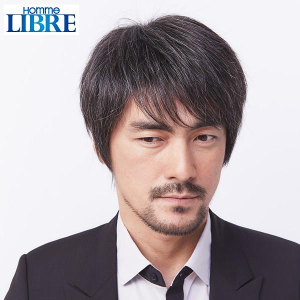 メンズウィッグ「オム・リーブル」ベーシックスタイル03 グレー白髪ミックス（LIBRE 男性用かつら...