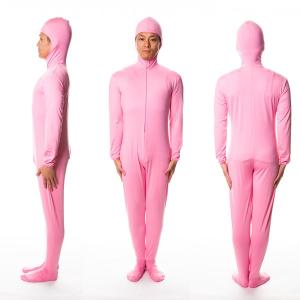 に*ん様 ツルスベ全身タイツ ピンク コスプレ衣装 全身タイツ・ピンク (全身コスプレ,コスチューム,ハロウィン,文化祭