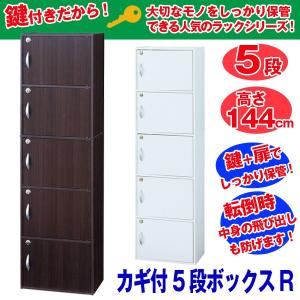 カギ付4段ボックスR (鍵付き扉収納マルチボックス ラック 棚 収納