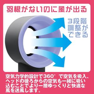 羽根のないミニ扇風機「ウイングレスファン」(暑...の詳細画像1