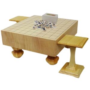 やま屋三寸脚付き将棋盤セット（駒＆駒台付き） (本製 国産 3寸 新かや 新榧 しんかや　材将棋セット 木製 将棋駒 駒台 国内将棋メーカー 知的ゲーム)