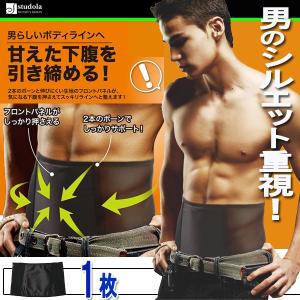 薄型パワーネット「メンズベリーシェイプベルト」（ブラック）［1枚］(ダイエット ウエストシェイプ 下腹 引き締め 加圧 着圧 補正下着)｜premium-pony