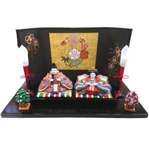 九谷焼 5.5号立雛人形 金花紋 親王飾り コンパクト おしゃれ 平飾り 二