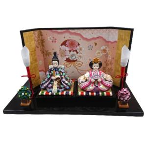 雛人形 コンパクト 有田焼 貴ひな 金屏風 木台 木札付き 木箱入り