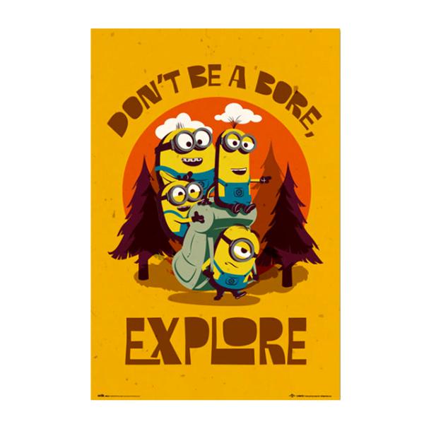 ミニオンズ DON'T BE BORE, EXPLORE K-1サイズポスター ポスターのみ  爆買...