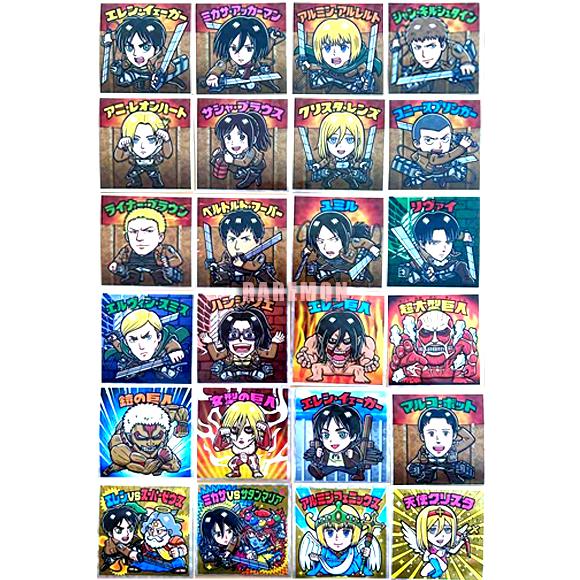 [未使用品] 　進撃の巨人マン　絶望の炎編　全24種セット　進撃の巨人×ビックリマン フルコンプ