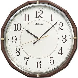 セイコークロック(Seiko Clock) 掛け時計 電波 アナログ 茶メタリック 305×3...