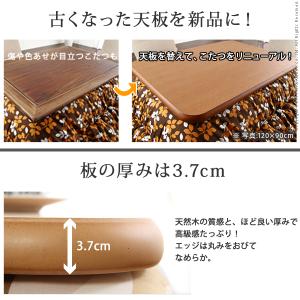 こたつ 正方形 天板のみ 楢ラウンドこたつ天板...の詳細画像1