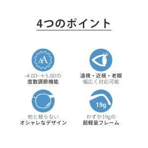 老眼鏡 ドゥーライフワン 度数調整 遠近両用 ...の詳細画像3