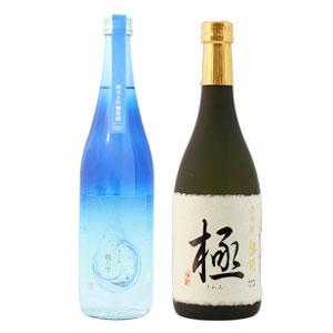 日本酒 飲み比べ 父の日 退職祝い ギフト 贈り物 おしゃれ 純米大吟醸 越乃雫 × 大吟醸 極 720mlセット｜present