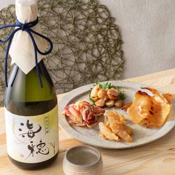 お歳暮 2025 日本酒 おつまみセット 純米大吟醸 海穂720ml×清酒漬け珍味4種 プレゼント ...