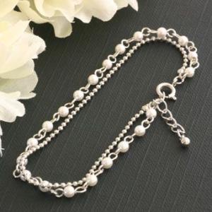パールカットボールチェーンブレスレット
