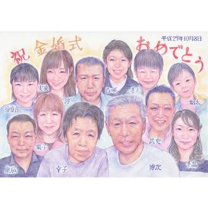 似顔絵 プレゼント 「写実絵画」 金婚式 銀婚...の詳細画像2