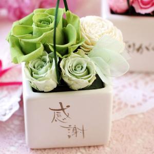 【メッセージ彫刻】プリザーブドフラワー メッセージフラワーダイス(グリーン) 母の日 誕生日 プレゼント ギフト 花 退職 結婚 祝い 新築 プロポーズ 開業
