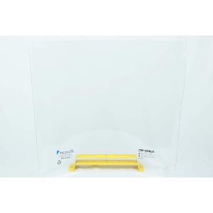 50台セットでお買い得、消毒可能、割れない、燃えにくい、飛沫感染防止卓上パーテーション プレシールド・タイプR（幅60cm黄）洗えて交換可能なパネル使用