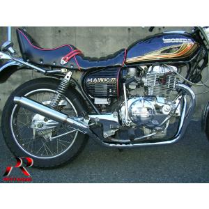 プリティー HONDA CB250T CB400T ホーク2 2-1管 50.8π ALサイレンサー マフラー メッキ｜pretty-racing