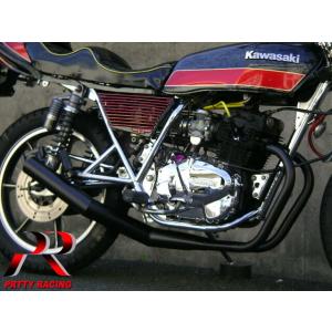 プリティー KAWASAKI Z250FT ショート管 70π マフラー 黒