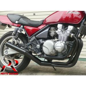 プリティー KAWASAKI ゼファー400/χ ショート管 70π マフラー 黒