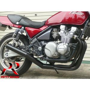 プリティー KAWASAKI ゼファー400 /χ ショート管 70π マフラー 黒 フランジ有