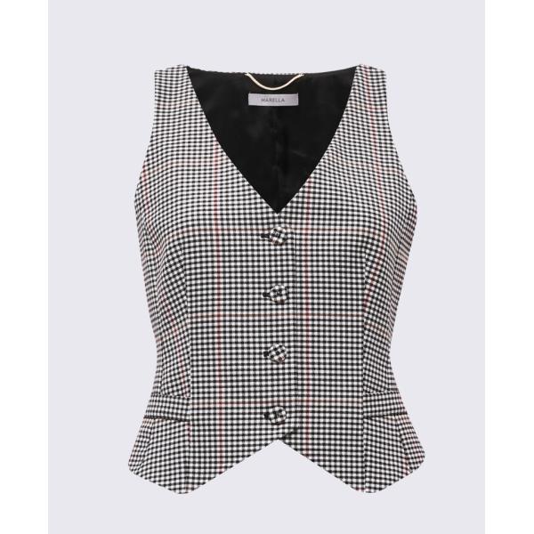 【限定60%OFF】MARELLA マレーラ  レディース プリンスオブウエールズ チェック ジレ ...
