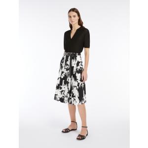 WEEKEND MAX MARA フラワープリントシルクスカート 黒トップス MAXMARA WEEKEND LINE（マックスマーラウィークエンドライン） 【限定