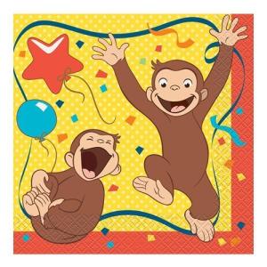 おさるのジョージ ペーパーナプキン 16枚入り L  おさるのジョージ(キュリアスジョージ) Curious George 紙ナプキン 誕生会  13270｜pretzel