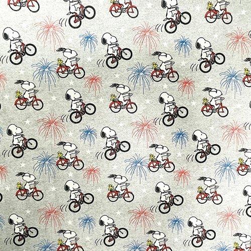 生地 布 綿100％ （ スヌーピー 自転車 ） 【50cm以上10cm単位】15604 キャラクタ...