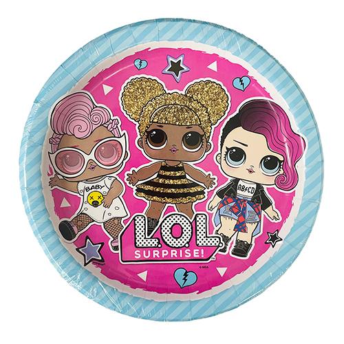 LOLサプライズ 紙皿 丸 8枚入り 8インチ 16551 紙皿 皿 プレート 使い捨て パーティー...