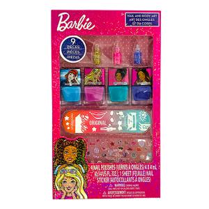 バービー ネイル セット ( 4色 ) 16769 マニキュア はがせる 水溶性 はがせるマニキュア Barbie キッズ コスメ ネイルシール 爪やすり フト プレゼント 輸入品｜pretzel