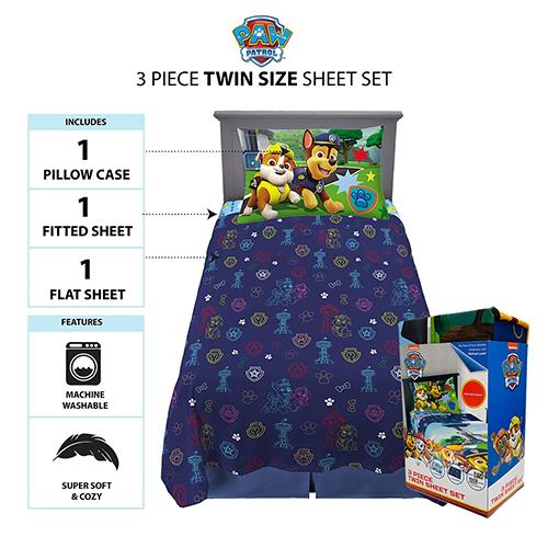 パウパトロール 3ピース シーツ セット 17179a パウパト グッズ 寝具 シーツ 枕カバー ピ...