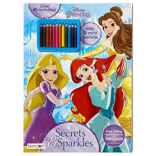 ディズニープリンセス アクティビティーブック 色鉛筆付き 17312 ぬりえ 迷路 英語 お家遊び ...