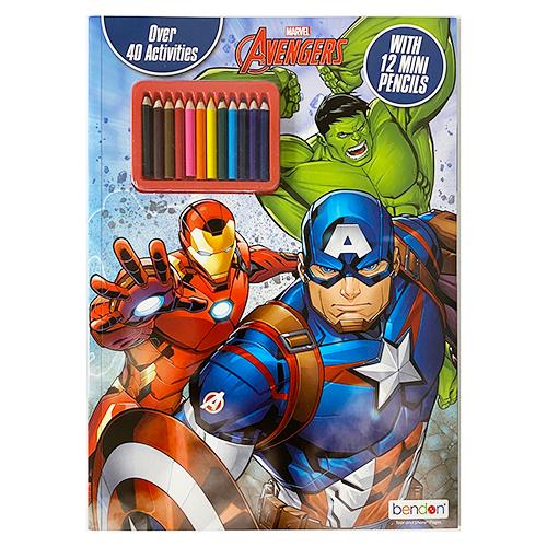 アベンジャーズ アクティビティーブック 色鉛筆付き 17314 ぬりえ 迷路 英語 お家遊び ヒーロ...