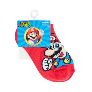 スーパーマリオ 靴下 ( 赤 ／ 5 - 6 1/2インチ ) 17344j SUPER MARIO レッド 幼児 くつした ブラック アンクルソックス くるぶし Socks 輸入品 グッズ｜pretzel