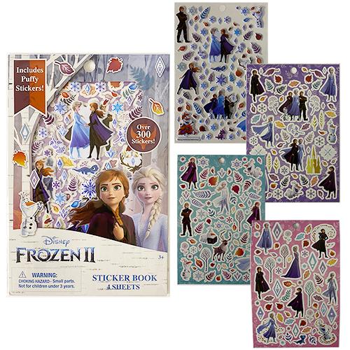 アナと雪の女王2 ステッカー ブック OVER300 4シート 17347 ディズニープリンセス F...
