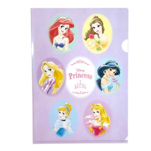 ディズニープリンセス クリアファイル A4 6P+ファスナーポケット付き