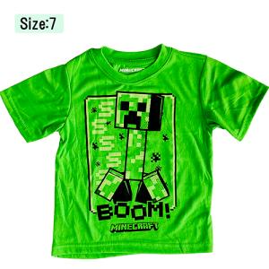 マインクラフト キッズ 半袖 Tシャツ ( グリーン / クリーパー Size7 ) 17781b マイクラ 服 洋服 110 120 子ども服 ファッション 海外 輸入品 インポート